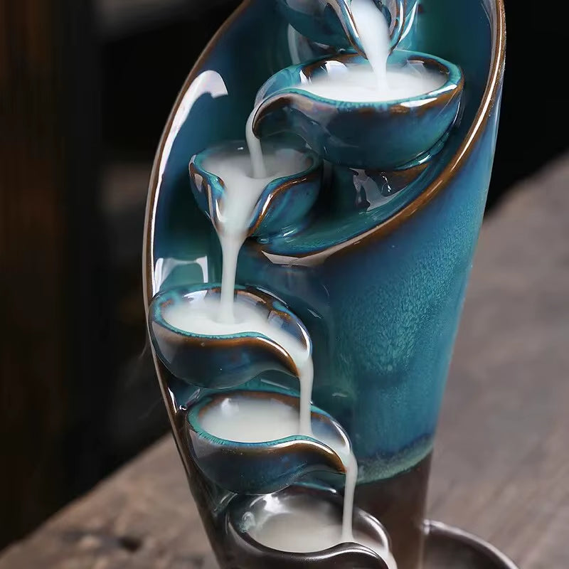 Ceramic Waterfall Incense Burner, Waterfall Incense Burner Holder, Aesthetic Incense Burner, Home Decor, Room Decor -No Incense