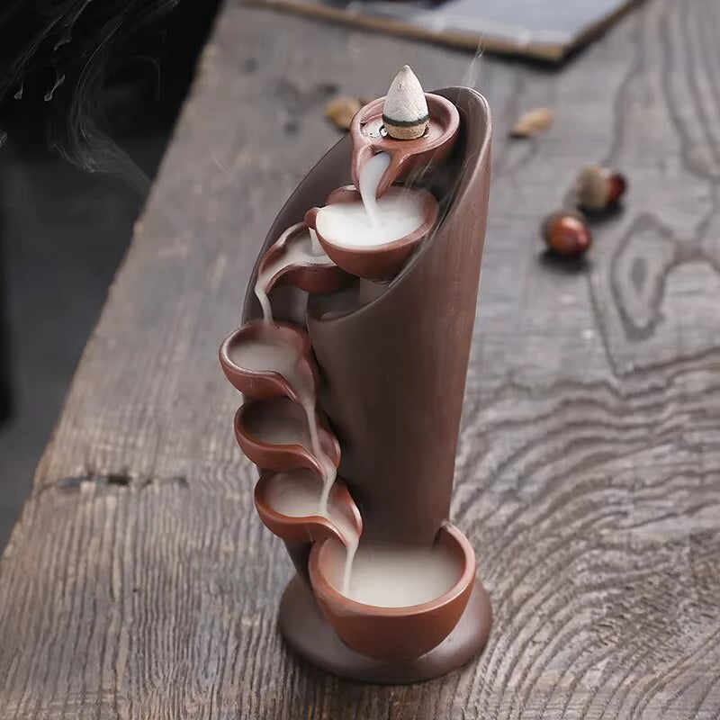 Ceramic Waterfall Incense Burner, Waterfall Incense Burner Holder, Aesthetic Incense Burner, Home Decor, Room Decor -No Incense