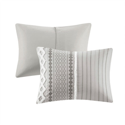 Full Queen Cotton Printed Duvet Cover Set With Chenille