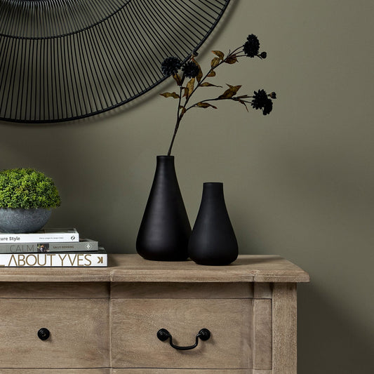 Black Tapered Glass Vase - ThelGarden