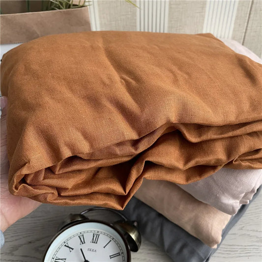 Pure Linen Elastic Fitted Sheet, Double Bed Sheet, Natural Modern Simple Style Flax Mattress Pad 160X200, Bedspread on the Bed