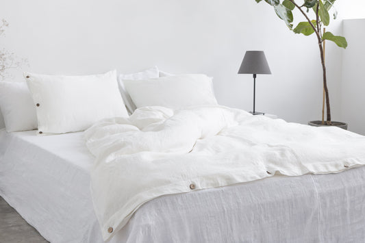 White linen flat bedsheet - ThelGarden